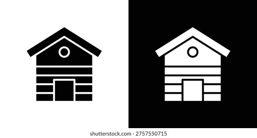 Chalet icons. minimal single flat icon for application in black and white