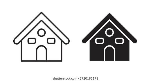 Iconos de chalet. Píxel perfecto. Icono de contorno de Vector. Concepto de logotipo plano.