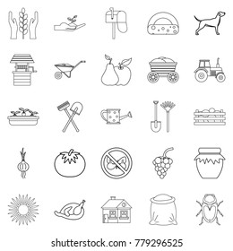 Chalet icons set. Outline set of 25 chalet vector icons for web isolated on white background
