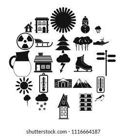 Chalet icons set. Simple set of 25 chalet vector icons for web isolated on white background