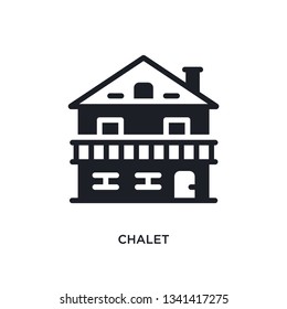 chalet isolated icon. simple element illustration from winter concept icons. chalet editable logo sign symbol design on white background. can be use for web and mobile