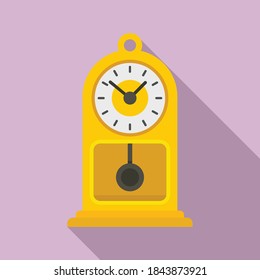 Chalet pendulum clock icon. Flat illustration of chalet pendulum clock vector icon for web design