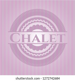 Chalet pink emblem. Retro