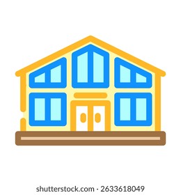 estilo chalé ícone de cor da cabine vetor. estilo chalé sinal de cabine. ilustração símbolo isolado