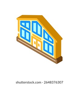 estilo chalé cabine ícone isométrico vetor. estilo chalé sinal de cabine. ilustração símbolo isolado