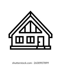 estilo chalé ícone de linha de cabine vetor. estilo chalé sinal de cabine. isolado contorno símbolo ilustração preta