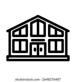 estilo chalé ícone de linha de cabine vetor. estilo chalé sinal de cabine. isolado contorno símbolo ilustração preta