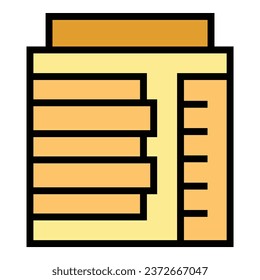 Chalet villa icon outline vector. Home building. Modern home color flat