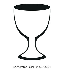 chalice, black and white vector illustration of a cup, isolated on white background