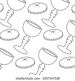 chalice bread christian catholic paraphernalia  icon image vector illustration design  black dotted line