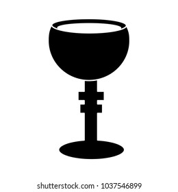 chalice cup icon image vector illustration design  black and white