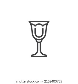 Chalice cup line icon. linear style sign for mobile concept and web design. Goblet outline vector icon. Symbol, logo illustration. Vector graphics