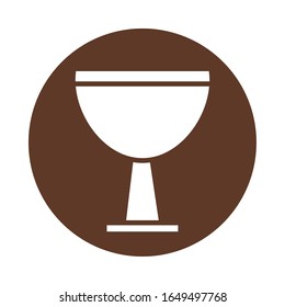 chalice cup religious block style vector illustration design