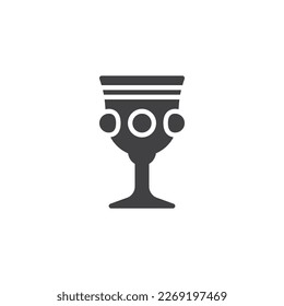 Chalice cup vector icon. Goblet filled flat sign for mobile concept and web design. Holy grail glyph icon. Symbol, logo illustration. Vector graphics