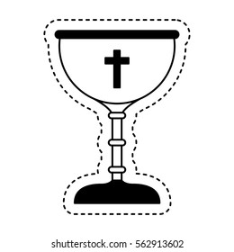 chalice first communion icon vector illustration design