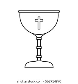 chalice first communion icon vector illustration design