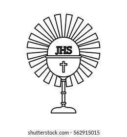 chalice first communion icon vector illustration design