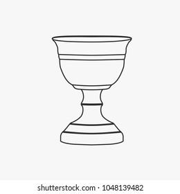 Chalice flat black outline design icon.