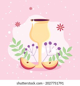 chalice and fruits rosh hashanah