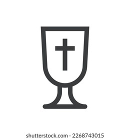 Chalice, Holy Communion Sacrament Isolated Vector Icon