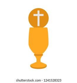 Chalice with an hostia. Vector illustration design