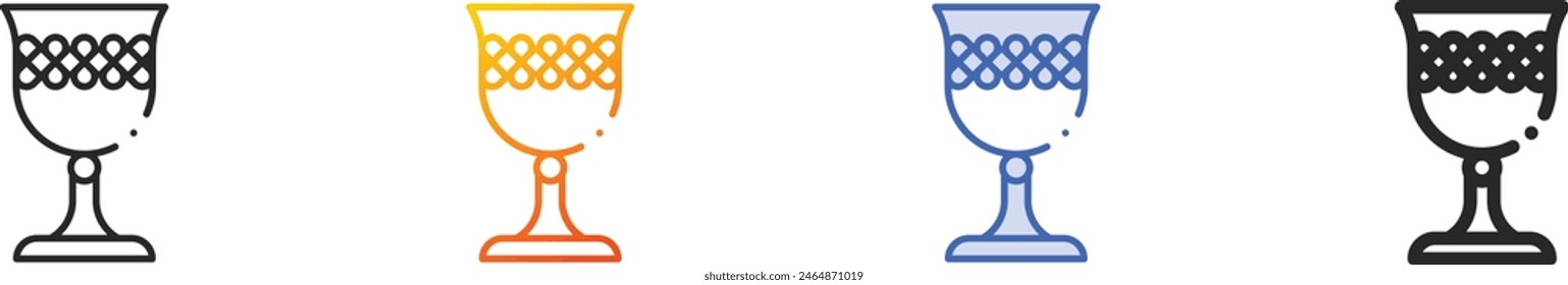 chalice icon.Thin Linear, Gradient, Blue Stroke and bold Style Design Isolated On White Background