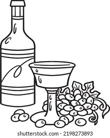 Chalice and Oil Decanter Isolated Coloring Page