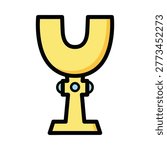 Chalice vector art shows golden religious symbol on black background spiritual design