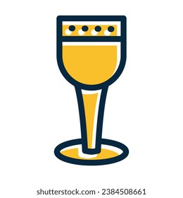 Chalice Vector Thick Line Filled Dark Colors Icons For Personal And Commercial Use.
