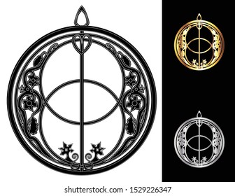 chalice well icon vector set