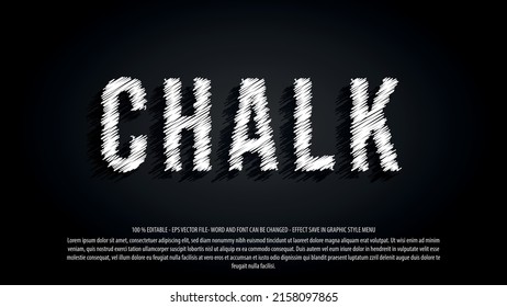 Chalk 3d style editable text effect template