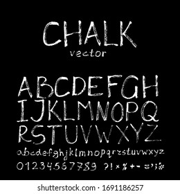 Chalk alphabet, numbers. Hand drawn dry brush font. Chalk hand drawn letters. Chalk hand drawn font. Brush pen hand lettering.