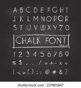 Chalk alphabet. Retro type font.letters. Typography for your design. Vector illustration EPS10