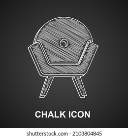 Chalk Armchair icon isolated on black background.  Vector