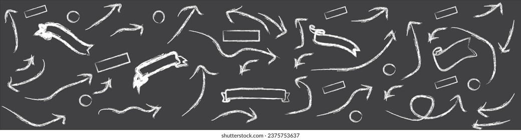 chalk arrow hand draw se, Chalkboard Arrow Vector Art, Icons, and Graphics ,White chalk arrows, arrow chalkboard doodle Vector Image, Chalk arrows hand drawn Set of hand drawn large arrows.