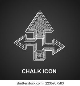 Icono de flecha de llamada aislado en fondo negro. Símbolo de la dirección de la punta de flecha. Signo del puntero de navegación.  Vector