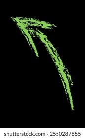 Chalk arrow up left color. Doodle hand drawn.