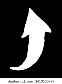 Chalk arrow symbol hand painted with white paint brush