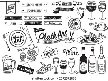 Chalk art design BAR and dinner