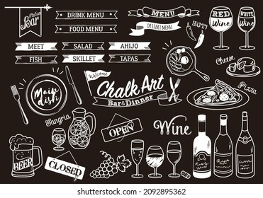 Chalk art design BAR and dinner