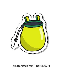 chalk bag for climbing doodle icon