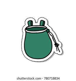 chalk bag for climbing doodle icon