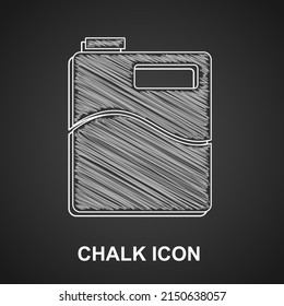 Chalk Big bottle with clean water icon isolated on black background. Plastic container for the cooler.  Vector