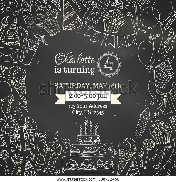 Chalk Invitation Template Free from image.shutterstock.com