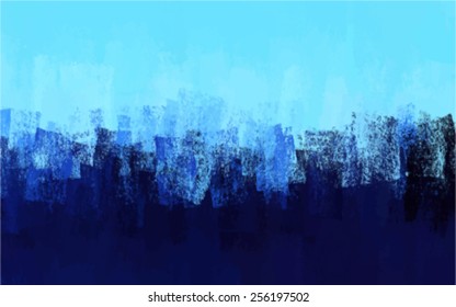 Chalk blue brush strokes background. Vector version