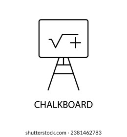 chalk board concept line icon. Simple element illustration.chalk board concept outline symbol design.