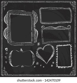 chalk board frame chalkboard doodle border menu background design vector vector group of blackboard style classical design part chalk board frame chalkboard doodle border menu background design vector