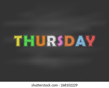 chalk board with hand drawing Thursday pattern background (vector) 