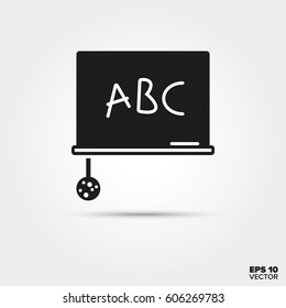 Chalk board icon. Learning and education Symbol. EPS 10 Vector.