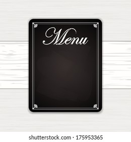 Chalk Board Menu On White Wood